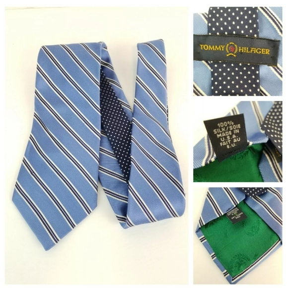 Tommy Hilfiger Other - Tommy Hilfiger 100% Silk Tie Blue Diagonal Stripes
